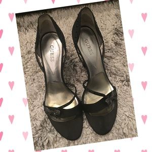 Guess sandals heels black